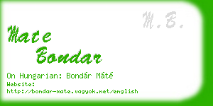 mate bondar business card