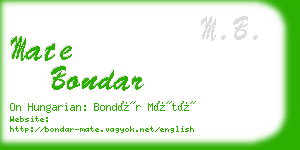 mate bondar business card